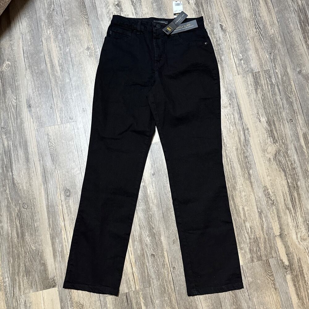 NWT Lee Instantly Slims Relaxed Fit Straight Leg High Rise Black Jeans Women's 6